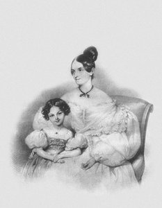 Portrett av Olga Narychkina Potocki med deres datter Sophie 1802-1861, 1835 av Josef Nikolaus Kriehuber