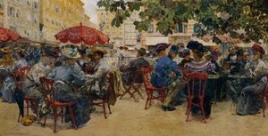 Kafé Tomaselli i Salzburg av Josef Theodor Ethofer