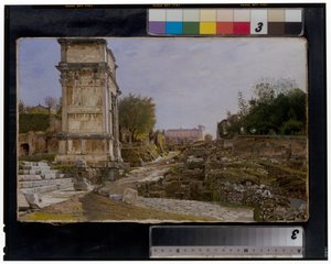 Forum Romanum med Titusbuen og Colosseum av Josef Theodor Hansen