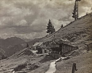 Album "Min verdenskrig - minner om den sørvestlige fronten i Kärnten, Italia, Trentino-Alto Adige) 31/03/1915-12/11/ 1918 - Josef Zohles Vienna ": militærbrakke i Al