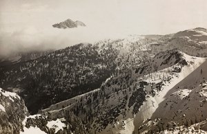 Album "Meine weltkriegs - Erinnerungen South-West Front (Kärnten, Italia, Sør-Tirol) (Min verdenskrig - minner om den sørvestlige fronten i Kärnten, Italia, Trentino-Alto Adige) 31/03/1915-12/11/ 1918 - Josef Zohles Wien ": utsikt over Alpene (s/hv-foto av Josef Zohles