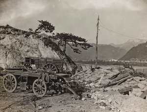 Album "Min verdenskrig - minner fra den sørvestlige fronten i Kärnten, Italia, Trentino-Alto Adige) 31/03/1915-12/11/ 1918 - Josef Zohles Vienna ": militær tank på Taglia av Josef Zohles