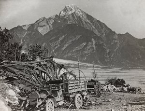 Album "Min verdenskrig - minner fra den sørvestlige fronten i Kärnten, Italia, Trentino-Alto Adige) 31/03/1915-12/11/ 1918 - Josef Zohles Vienna ": ved elven Tagliamento (f.