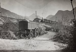 Album "Min verdenskrig - minner om den sørvestlige fronten i Kärnten, Italia, Trentino-Alto Adige) 31/03/1915-12/11/ 1918 - Josef Zohles Wien ": jernbane Tolmezzo (s/hv-foto av Josef Zohles
