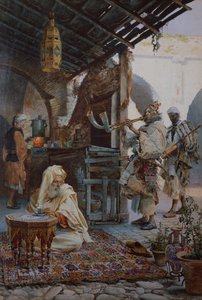 Nubiske musikere (akvarell) av Josep Tapiro Baro