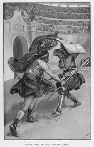 Gladiatorer i den romerske arenaen (litho) av Joseph (after) Finnemore