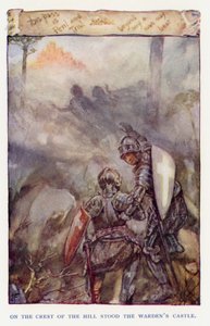 Illustrasjon for Sir Knight of the Splendid Way (farge litho) av Joseph (after) Finnemore