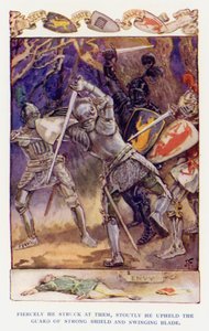 Illustrasjon for Sir Knight of the Splendid Way (farge litho) av Joseph (after) Finnemore