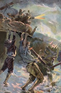 Robinson Crusoe: Jeg jobber ved pumpen (farge litho) av Joseph (after) Finnemore