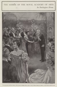 Soaréen til Royal Academy of Arts i Burlington House, London (litho) av Joseph (after) Finnemore