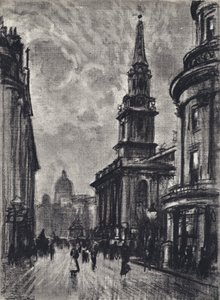 Duncannon Street, fra Charing Cross (litho) av Joseph (after) Pennell