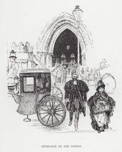 Inngang til domstolene (litho) av Joseph (after) Pennell