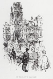 St Dunstans i Vesten (litho) av Joseph (after) Pennell