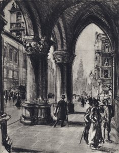 Strand, fra domstolene (litho) av Joseph (after) Pennell