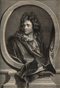 Portrett av Corneille Van Cleve fransk billedhugger (1645-1732) gravering av Poilly etter maleriet av Joseph Vivien av Joseph (after) Vivien
