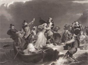 Pilegrimene lander ved Plymouth Rock i 1620 av Joseph Andrews