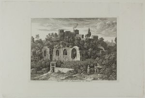Akvedukten under klosteret St. Bonaventura i Roma, plate ti fra Die Römische Ansichten av Joseph Anton Koch