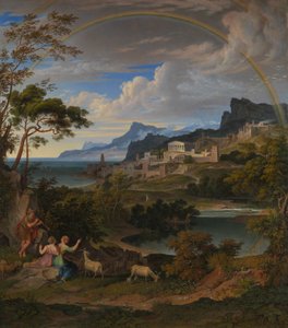 Heroisk landskap med regnbue, 1824.