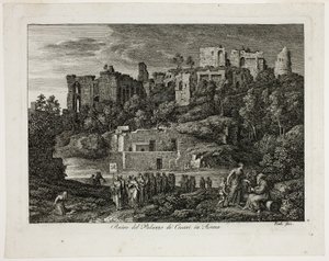 Ruinene av Cæsarnes palass i Roma, plate åtte fra Die Römische Ansichten av Joseph Anton Koch