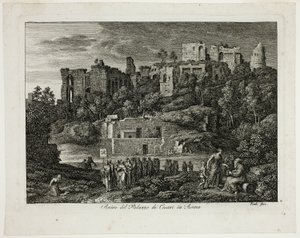 Ruinene av Cæsarnes palass i Roma, plate åtte fra Die Römische Ansichten av Joseph Anton Koch
