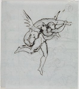 Studie av rådsmedlemmet fra Lucca, Dantes Inferno, sang 21, vers 34 av Joseph Anton Koch