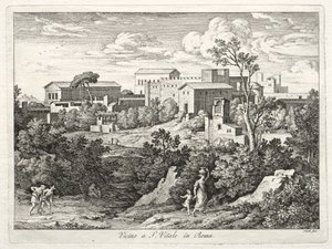 Utsikt over San Vitale, Roma av Joseph Anton Koch