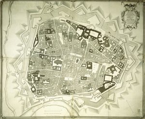 En gravert plan av Wien, 1770 av Joseph Anton Nagel