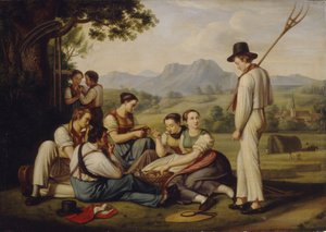 Slåmaskiner hviler, 1819 av Joseph Anton Rhomberg