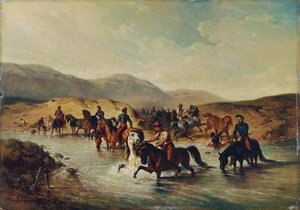 Fransk kavaleri i hestedammen av Joseph Anton Strassgschwandtner