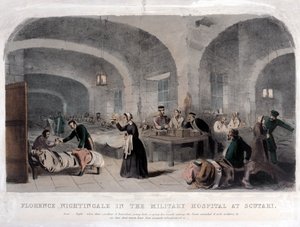 Florence Nightingale (1820-1910) på Militærsykehuset i Scutari under Krim-krigen, 1856