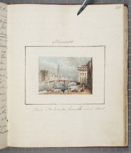 Florence, limt inn i Thomas Moodys Journal of a tour through Sveits og Italia, 1822 (wc på papir) av Joseph Axe Sleap
