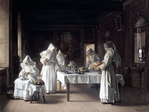 Lunsjtid på Hospice i Beaune (olje på lerret(