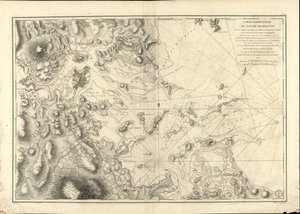 Et spesielt kart over havnen i Boston, som viser sondene, sandstengene, steinene, amaien og andre retninger som er nyttige i navigasjon. av Joseph Bernard; Des Barres Chabert