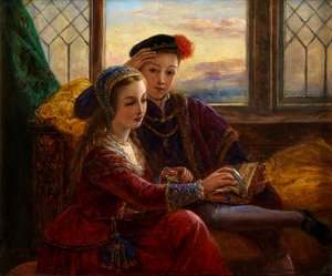 Edward VI og Lady Jane Gray (olje om bord) av Joseph Bouvier