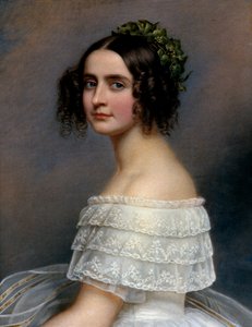 Portrett av prinsesse Alexandra de Baviere (Alexandra Amalie von Bayern, Alexandra av Bayern) (1826-1875) - Maleri av Joseph Karl Stieler (1781-1858) Ec. Alt