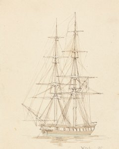 Enkel hermafrodittbrigg, bue forover av Joseph Cartwright