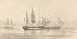 Tre skip med Barque-lignende rigg
