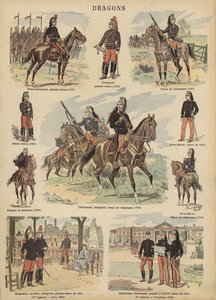 Dragoner fra den franske hæren (farge litho)