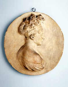 Sirkulært relieff av Madame Recamier, ca. 1801-1802 (terrakotta)
