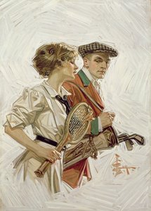 Golf eller tennis?, ca. 1915 (olje på lerret)