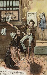 Scene fra The Old Curiosity Shop, av Charles Dickens (farge litho) av Joseph Clayton (1856 1937) (after) Clarke
