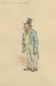 A Laborer in Holiday Clothes, ca. 1920-tallet (penn og blekk med wc på papir) av Joseph Clayton Clarke