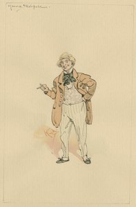 Harold Skimpole, ca. 1920-tallet (penn og blekk med wc på papir) av Joseph Clayton Clarke