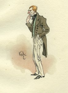 Uriah Heep fra David Copperfield (blekk og wc på papir) av Joseph Clayton Clarke