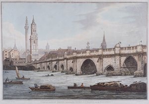 London Bridge gamle, London, 1790
