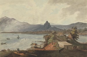 Padre's Rock and Sugar Loaf Mountain fra Bencooler, Sumatra, 1799