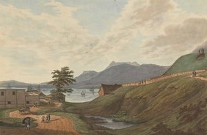 Soongey Lamou Hills Fort Marlborough, Benkulen, Sumatra, 1799 av Joseph Constantine Stadler
