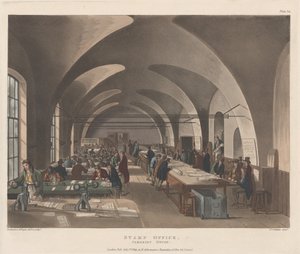 Frimerkekontoret, Somerset House, 1. juli 1809., 1. juli 1809. av Joseph Constantine Stadler