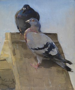 Duer på taket (gouache på lin) av Joseph Crawhall