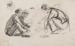 Sittende figurer av Joseph Crawhall